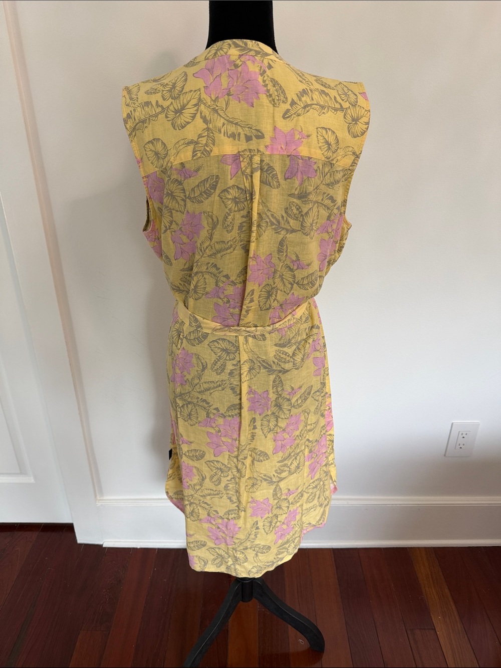 Margaritaville Yellow Floral Midi Dress with Pink Accents - Picture 3 of 3